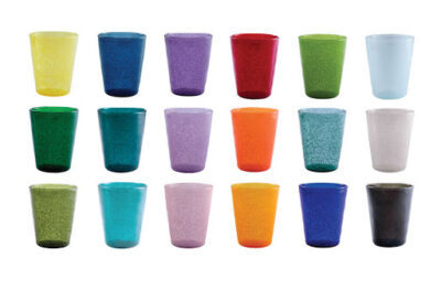 Bicchiere acqua in vetro soffiato