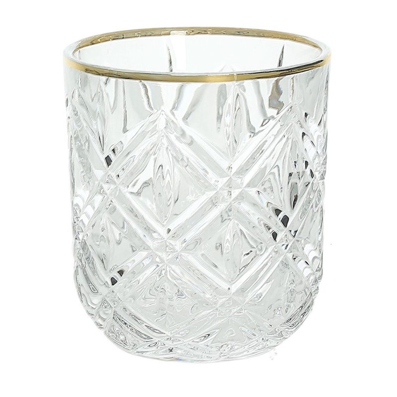 Bicchiere oro con motivo in rilievo Lucia, 6 pz