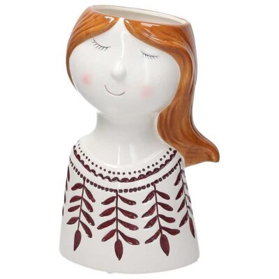 Vaso donna con foglie Anacu bianco